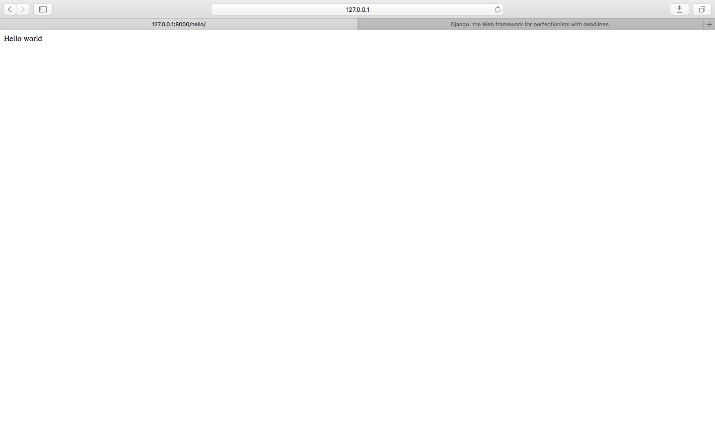 django show hello world